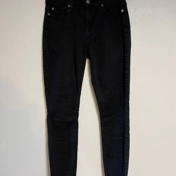 7 For All Mankind B(air) Black Women's Ankle Skinny Jeans Size 27 - Picture 3 of 9